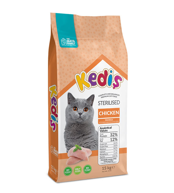 Kedis за кастрирани  котки с пиле 15 kg, Premium