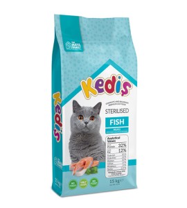 Kedis за кастрирани  котки с риба 15 kg, Premium