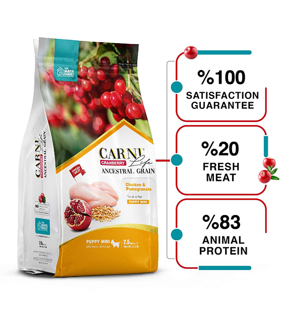 Carni Life Cranberry PUPPY MINI С ПИЛЕ И НАР за дребни породи кучета - 2.5kg, Hyper Premium