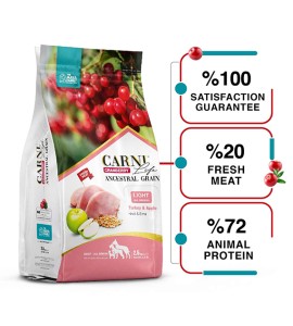 Carni Life Cranberry ADULT Light С ПУЙКА И ЯБЪЛКА за всички породи кучета - 12kg, Hyper Premium