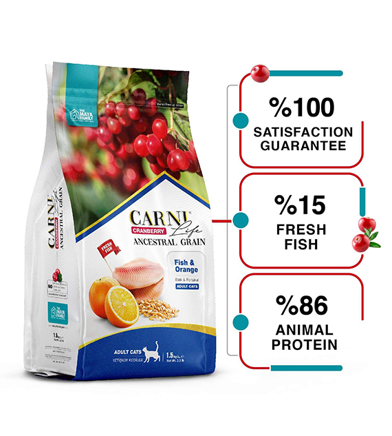 Carni Life Cranberry ADULT храна за котки С РИБА И ПОРТОКАЛ- 10kg, Hyper Premium